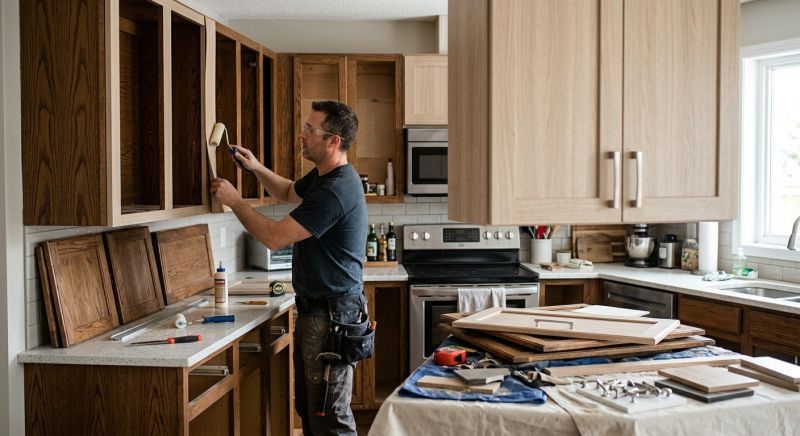 Cherry Cabinet Refacing in Indianapolis, IN